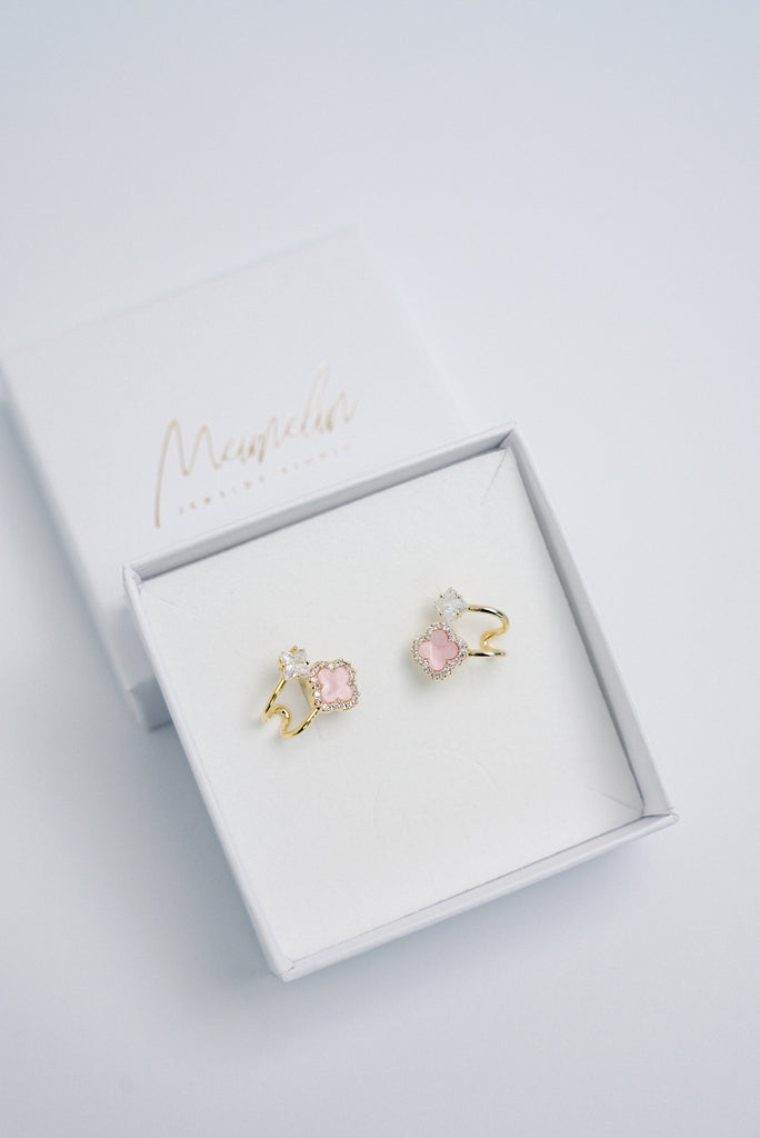 CLOVER PINK Gold nagliņas