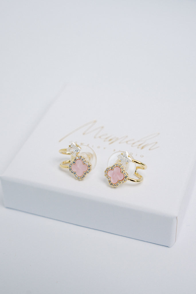 CLOVER PINK Gold nagliņas