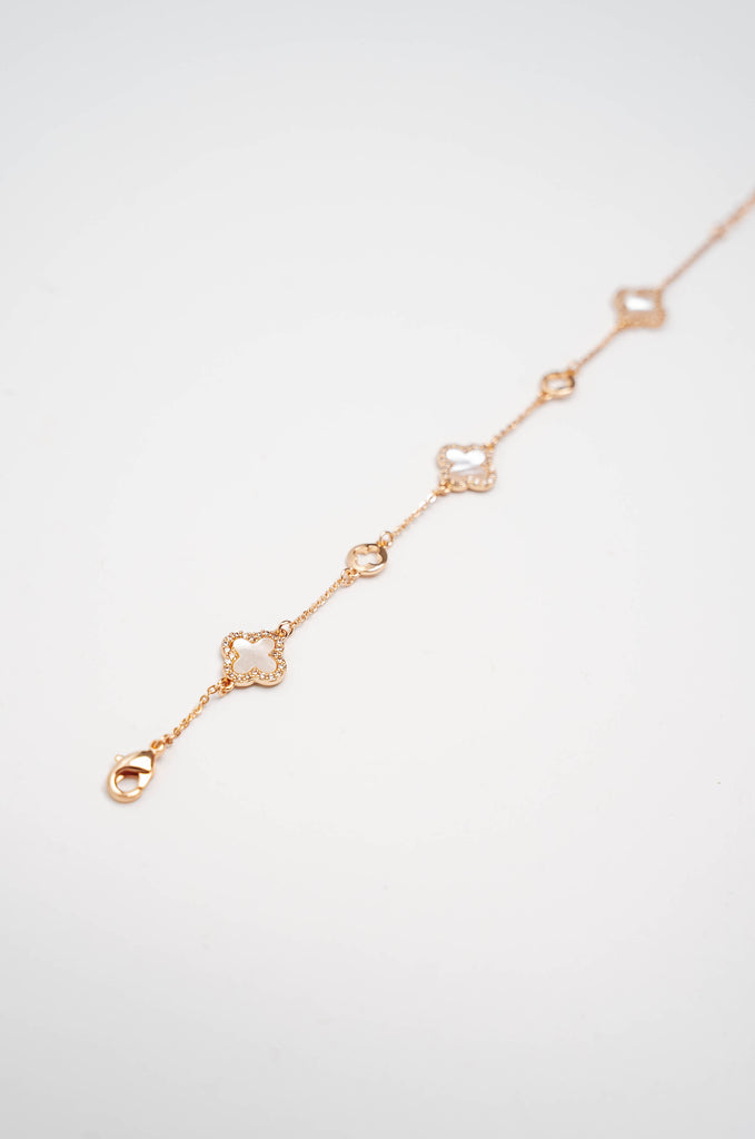 CLOVER WHITE rose gold smalkā aproce