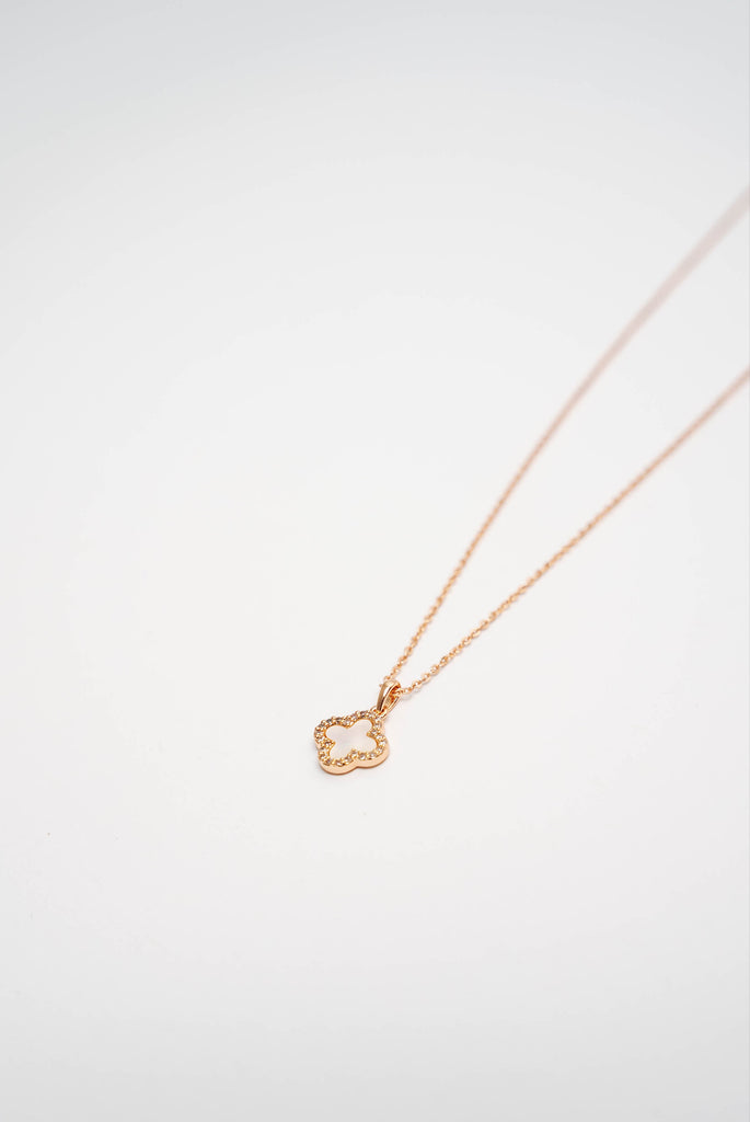 CLOVER WHITE Rose Gold kaklarota