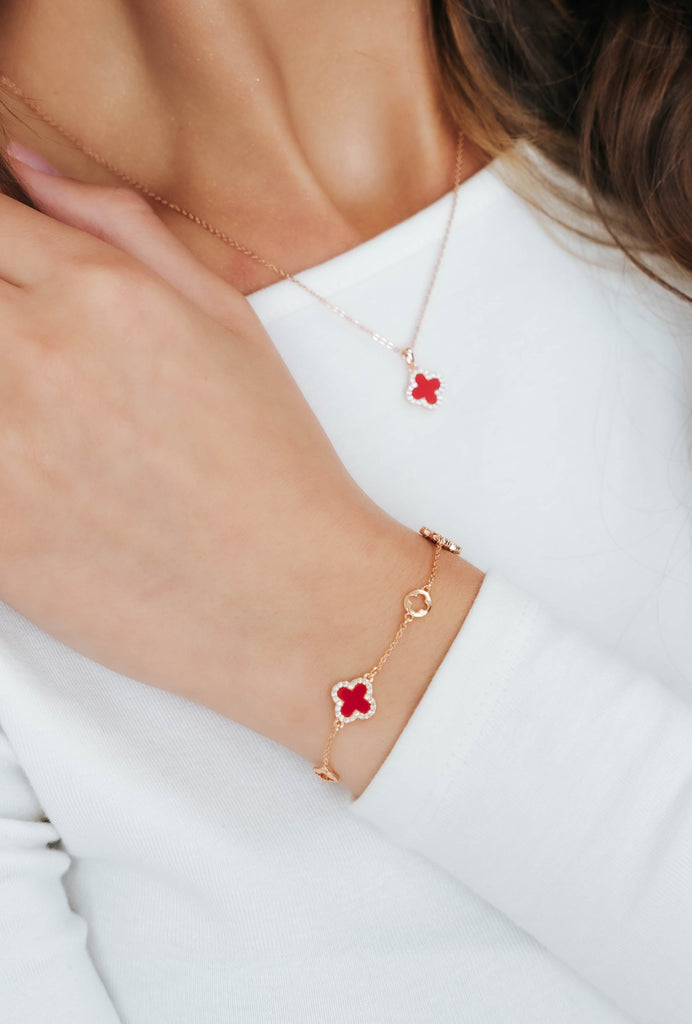 CLOVER RED Rose Gold smalkā aproce