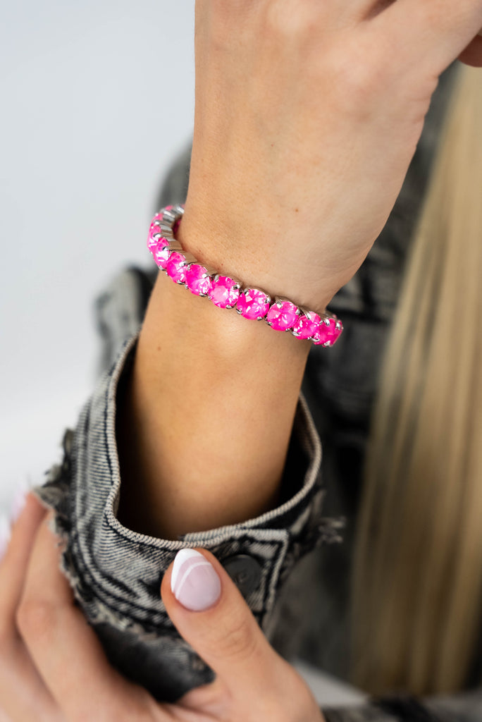 NEON PINK kristālu aproce