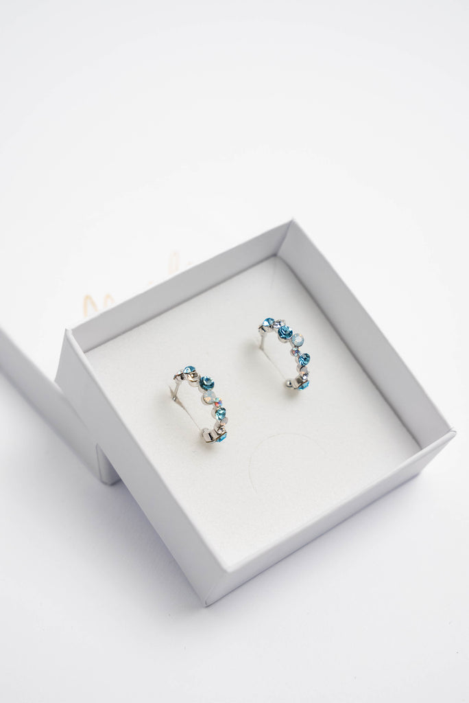 SMILE Silver riņķi Light blue