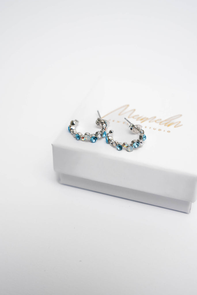 SMILE Silver riņķi Light blue