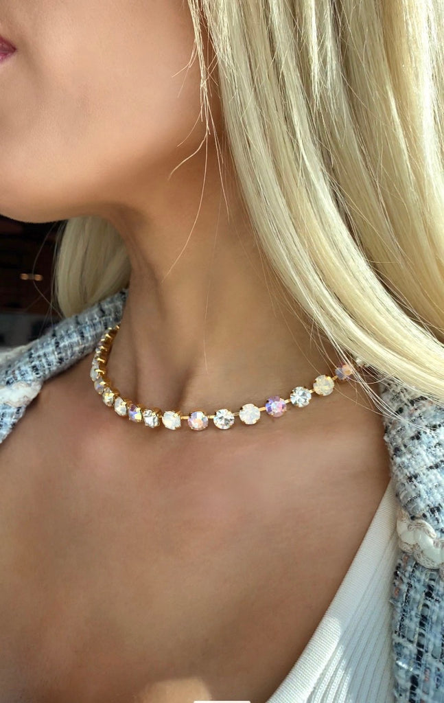 White Crystal choker set