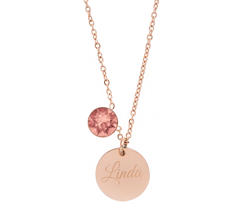 BLUSH ROSE kaklarota ar personalizētu gravējumu