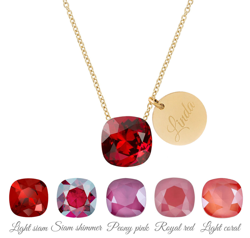 SW Elements "RED" kristāla kaklarota ar gravējumu